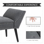 HOMCOM Modern Button Tufted Sitting Bench/Accent Fabric Upholstered Ottoman for Bedroom or Living Room