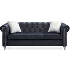 Raisa Microsuede Velvet Tufted Sofa