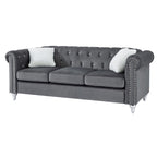 Raisa Microsuede Velvet Tufted Sofa