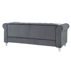 Raisa Microsuede Velvet Tufted Sofa
