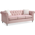 Raisa Microsuede Velvet Tufted Sofa