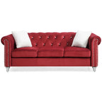 Raisa Microsuede Velvet Tufted Sofa
