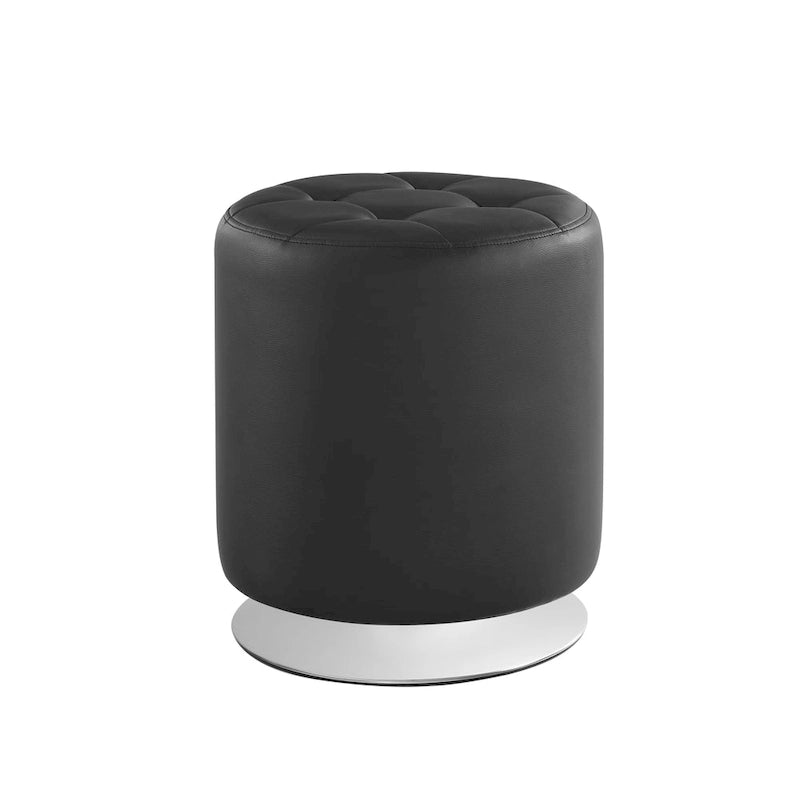 Chelle Faux Leather Swivel Ottoman