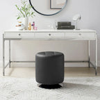 Chelle Faux Leather Swivel Ottoman