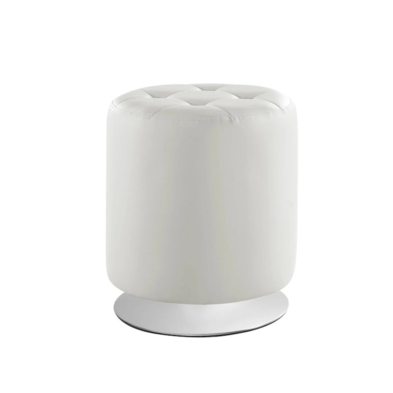 Chelle Faux Leather Swivel Ottoman