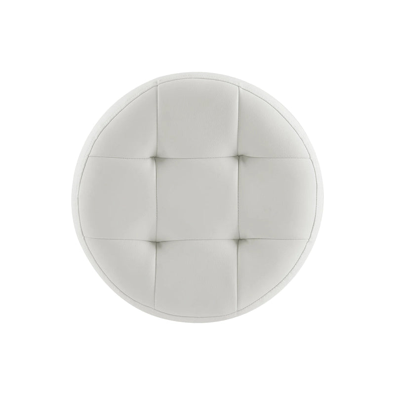 Chelle Faux Leather Swivel Ottoman