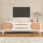 Modern Farmhouse Media Console with Solid Wood Legs