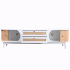 Modern Farmhouse Media Console with Solid Wood Legs