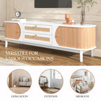 Modern Farmhouse Media Console with Solid Wood Legs