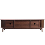 Modern Farmhouse Media Console with Solid Wood Legs