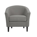2 Set Modern Linen Barrel Accent Chairs Club Armchair