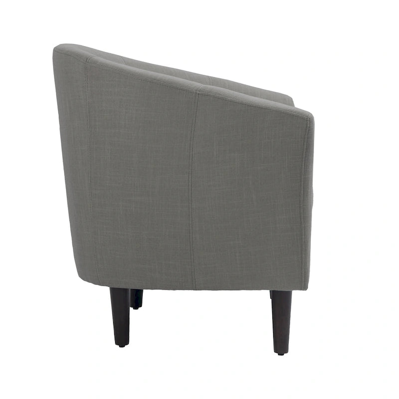 2 Set Modern Linen Barrel Accent Chairs Club Armchair