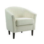 2 Set Modern Linen Barrel Accent Chairs Club Armchair
