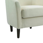 2 Set Modern Linen Barrel Accent Chairs Club Armchair
