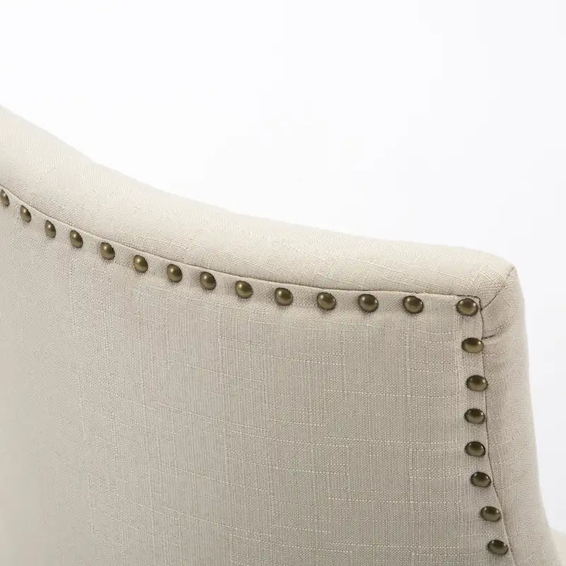 Fabric Upholstered Dining Chairs Button Tufted Nailhead Trim Accent Chairs Set of 2