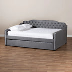 Silver Orchid Titus Contemporary Tufted Velvet Daybed with Trundle