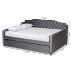 Silver Orchid Titus Contemporary Tufted Velvet Daybed with Trundle