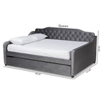 Silver Orchid Titus Contemporary Tufted Velvet Daybed with Trundle
