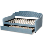 Silver Orchid Titus Contemporary Tufted Velvet Daybed with Trundle