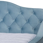 Silver Orchid Titus Contemporary Tufted Velvet Daybed with Trundle