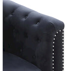 Pompano Velvet Button Tufted Sofa with Chaise