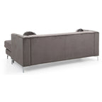 Pompano Velvet Button Tufted Sofa with Chaise