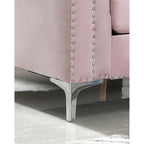 Pompano Velvet Button Tufted Sofa with Chaise