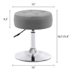 Adjustable Height Round Ottoman Swivel Vanity Stool