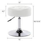 Adjustable Height Round Ottoman Swivel Vanity Stool