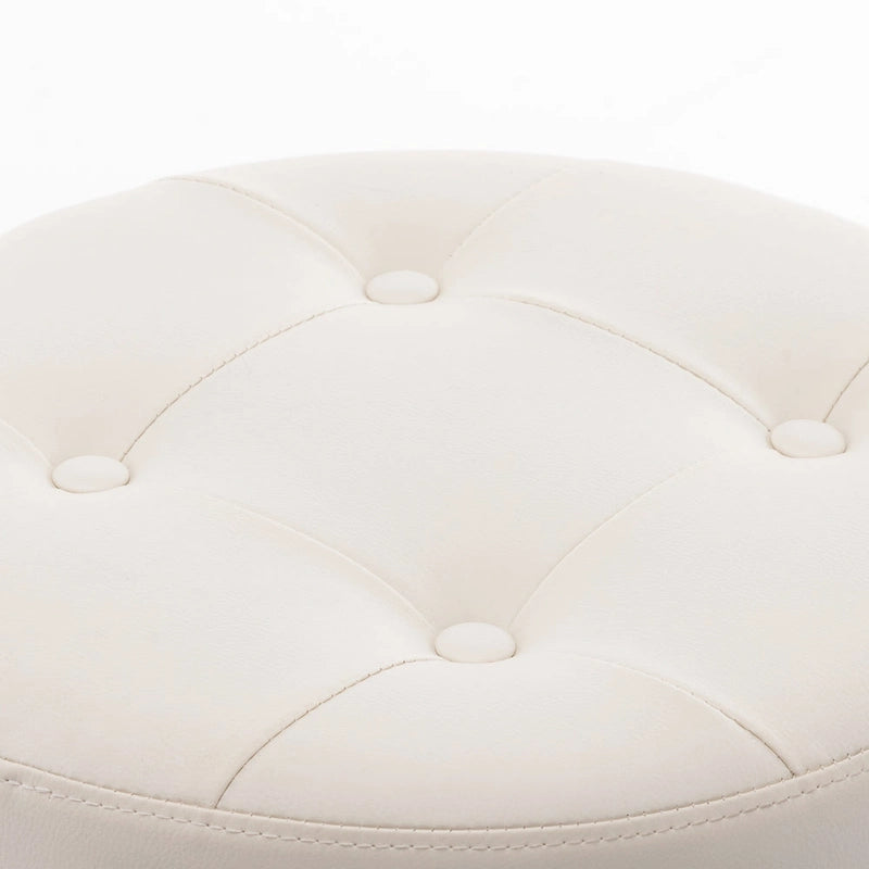 Adjustable Height Round Ottoman Swivel Vanity Stool
