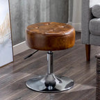 Adjustable Height Round Ottoman Swivel Vanity Stool
