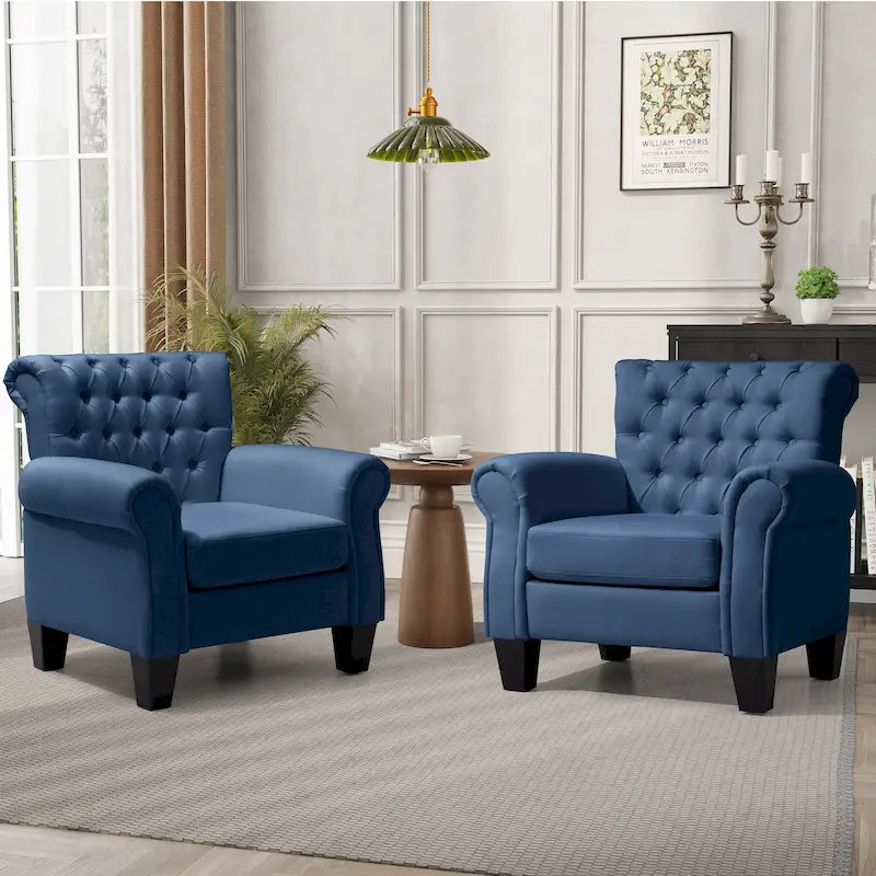 Accent Club Chair Comfortable Single Sofa Chair Indoor Seating with Arms & Padded Seat