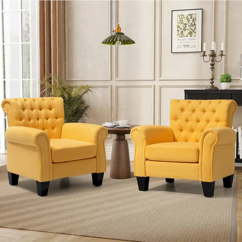 Accent Club Chair Comfortable Single Sofa Chair Indoor Seating with Arms & Padded Seat