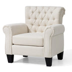 Accent Club Chair Comfortable Single Sofa Chair Indoor Seating with Arms & Padded Seat