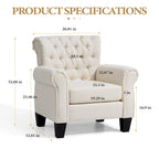 Accent Club Chair Comfortable Single Sofa Chair Indoor Seating with Arms & Padded Seat