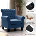 Accent Club Chair Comfortable Single Sofa Chair Indoor Seating with Arms & Padded Seat