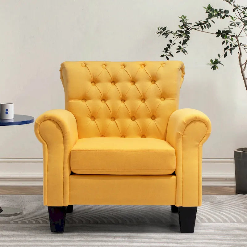 Accent Club Chair Comfortable Single Sofa Chair Indoor Seating with Arms & Padded Seat