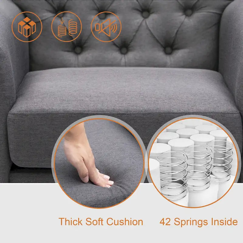 Accent Club Chair Comfortable Single Sofa Chair Indoor Seating with Arms & Padded Seat