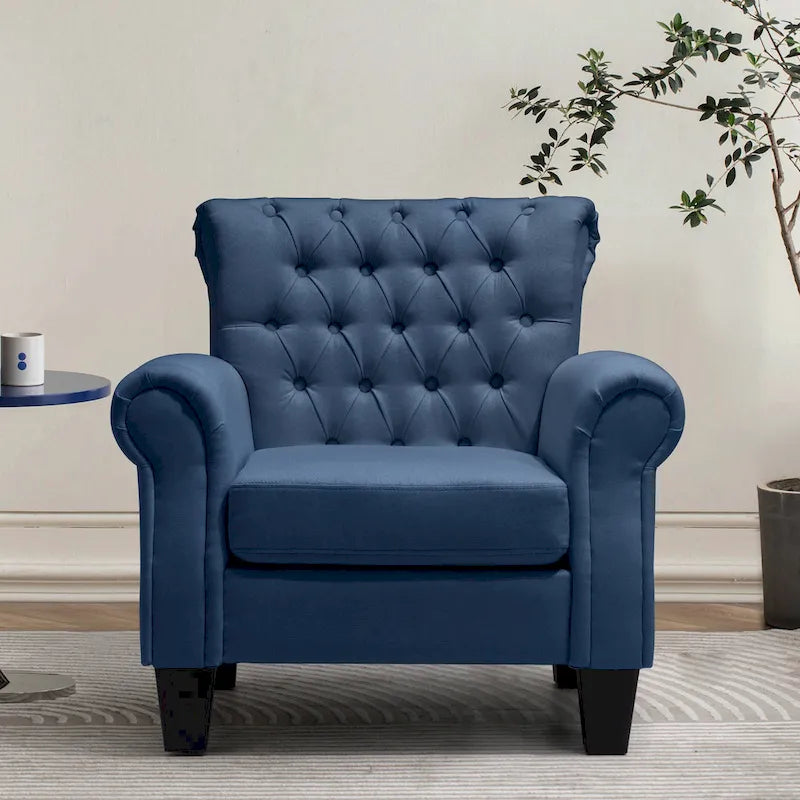 Accent Club Chair Comfortable Single Sofa Chair Indoor Seating with Arms & Padded Seat