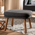 Mid-Century Fabric Upholstered Ottoman by Baxton Studio