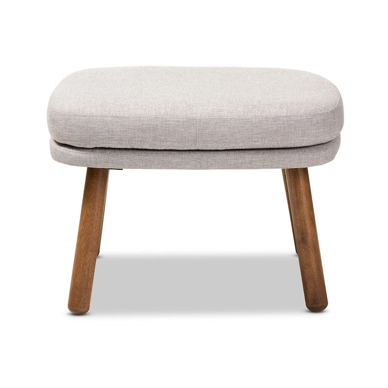 Mid-Century Fabric Upholstered Ottoman by Baxton Studio