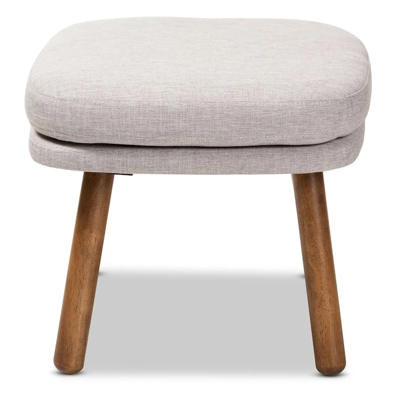 Mid-Century Fabric Upholstered Ottoman by Baxton Studio