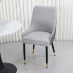 Set of 2 Microfiber Leather Luxury Upholstered Dining Chairs with Lion Head Pull Ring