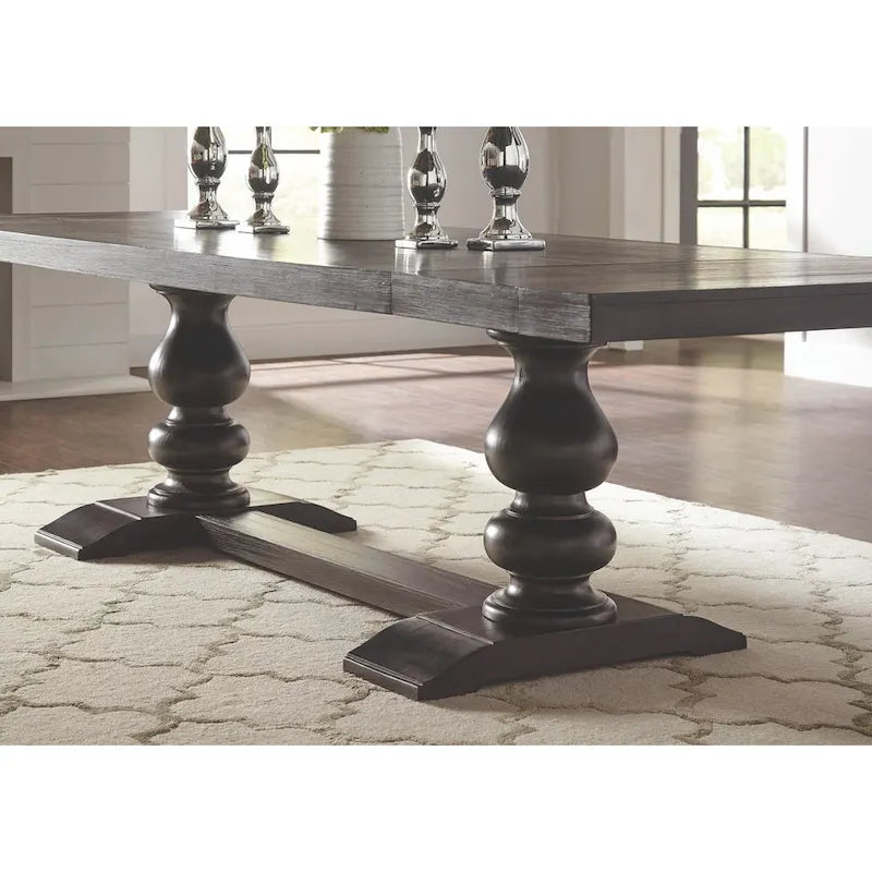 French Baroque Designed Dining Set with Button Tufted Chairs
