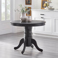 Matte Black Round Dining Table - 40" Pedestal Base