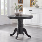 Matte Black Round Dining Table - 40" Pedestal Base