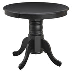 Matte Black Round Dining Table - 40" Pedestal Base