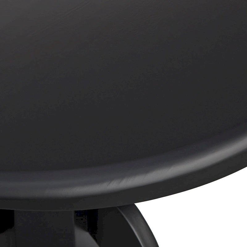 Matte Black Round Dining Table - 40" Pedestal Base