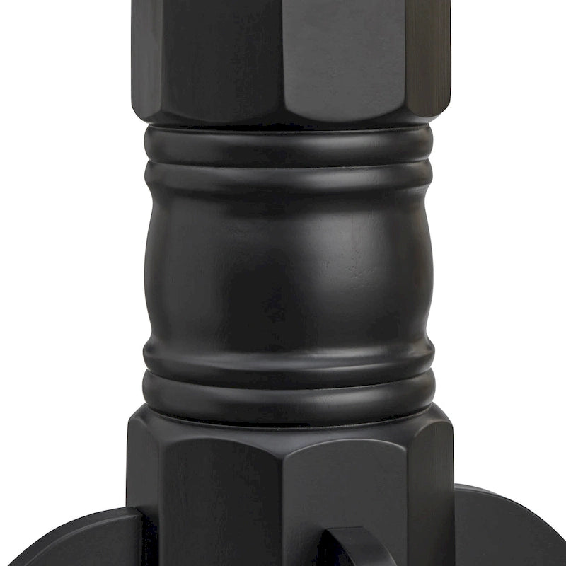 Matte Black Round Dining Table - 40" Pedestal Base