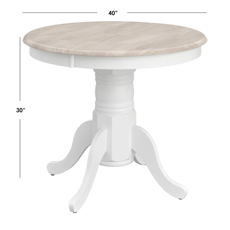 Matte Black Round Dining Table - 40" Pedestal Base